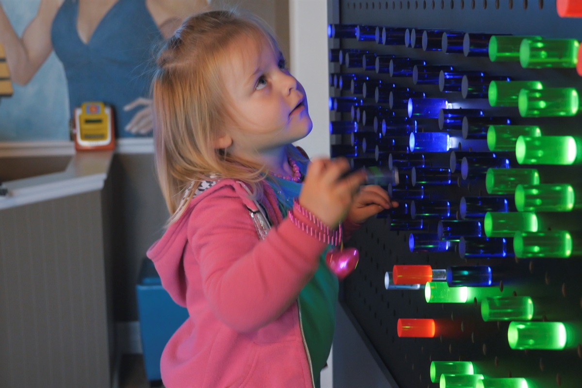 Giant Lite Brite wall at Orlando group vacation rental