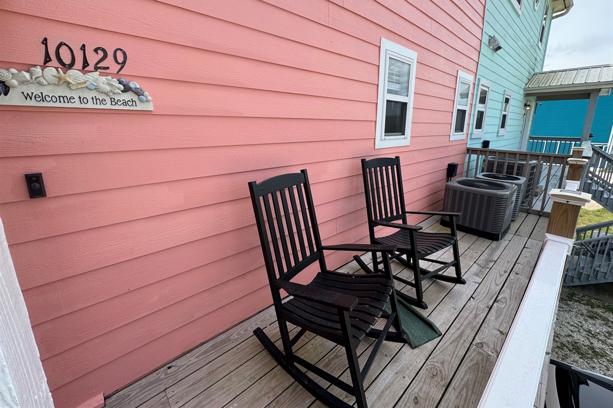 Front balcony with rocking chairs