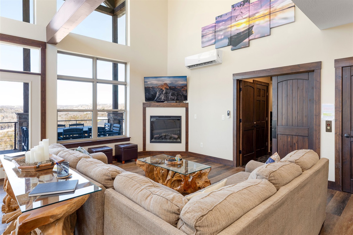 elevator leads right to the living room for easy access!