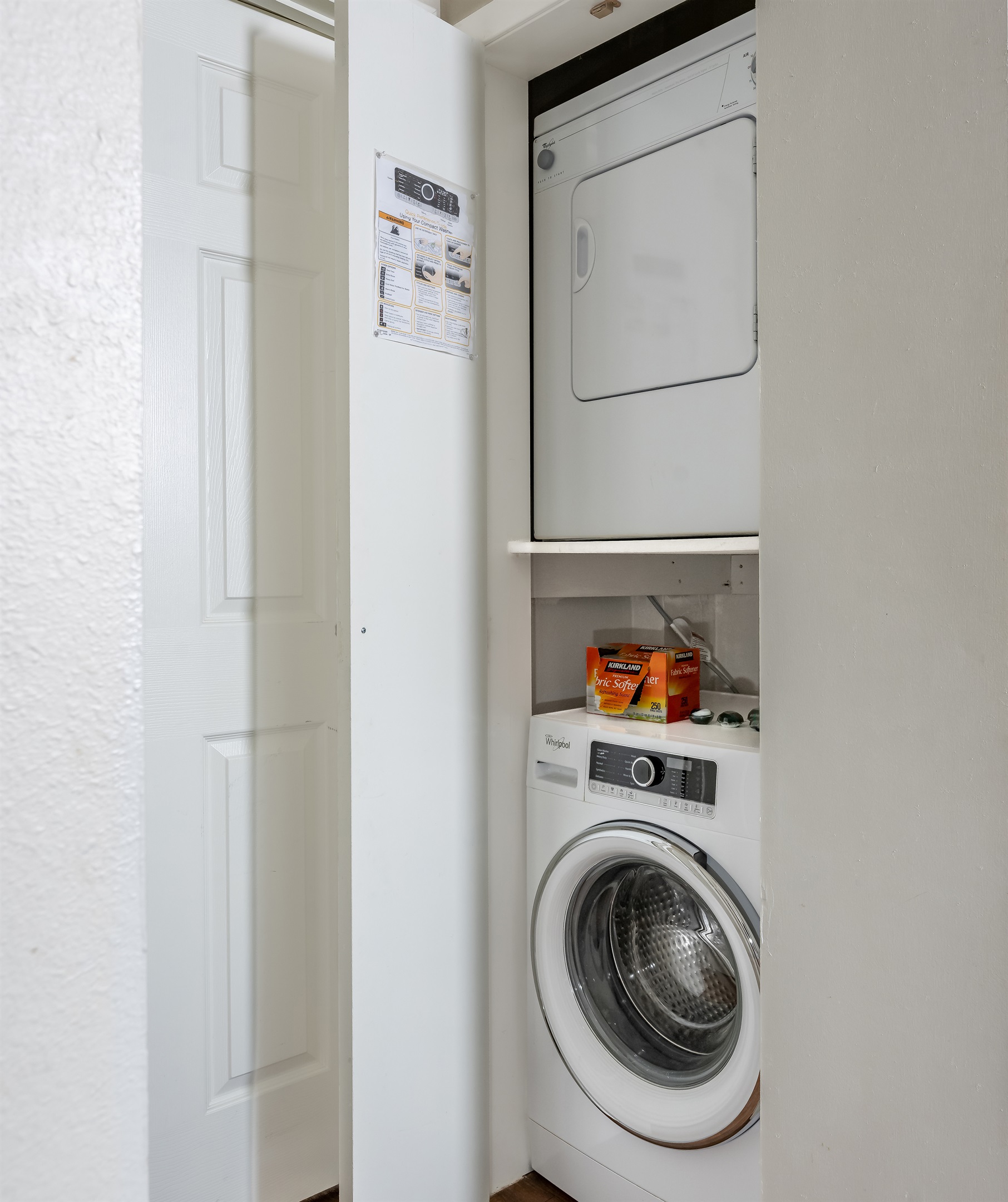 In unit washer and dryer.