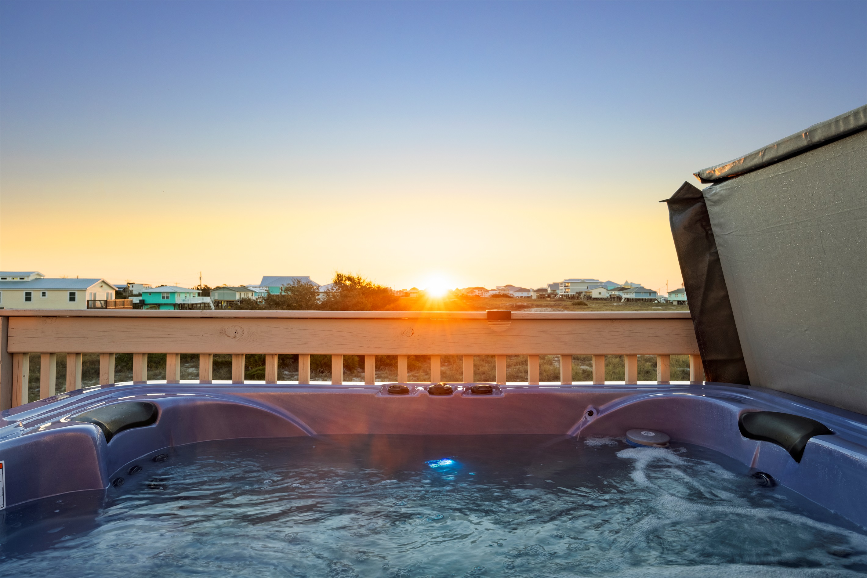 Enjoy your coffee and sunrise in the hot tub