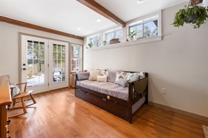 sleeper sofa next to window