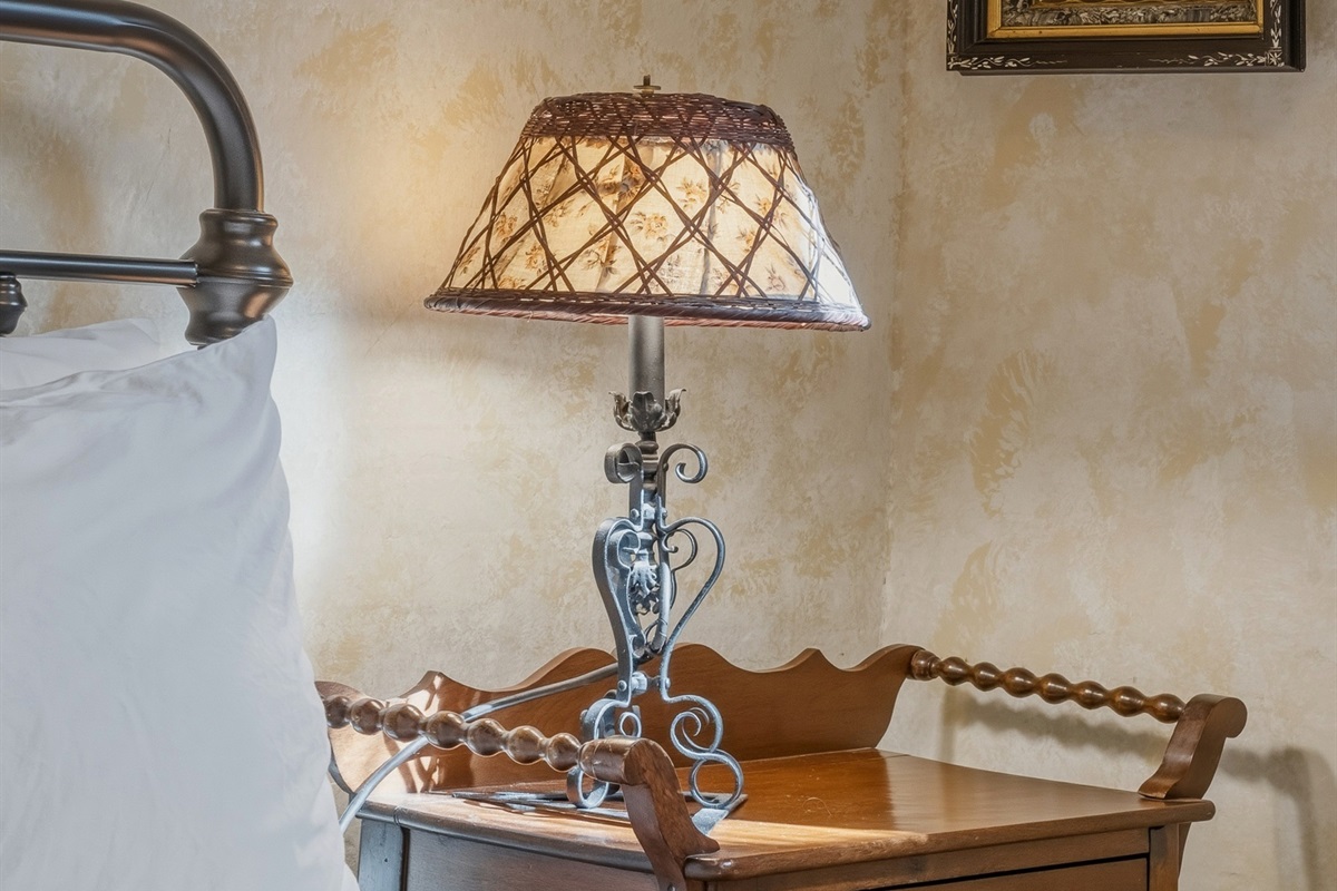 Bedside lamp casting a warm glow for cozy evenings