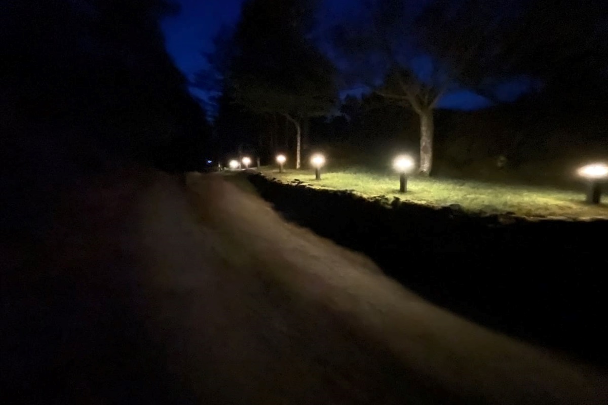 Path To Entrance Lit At Night