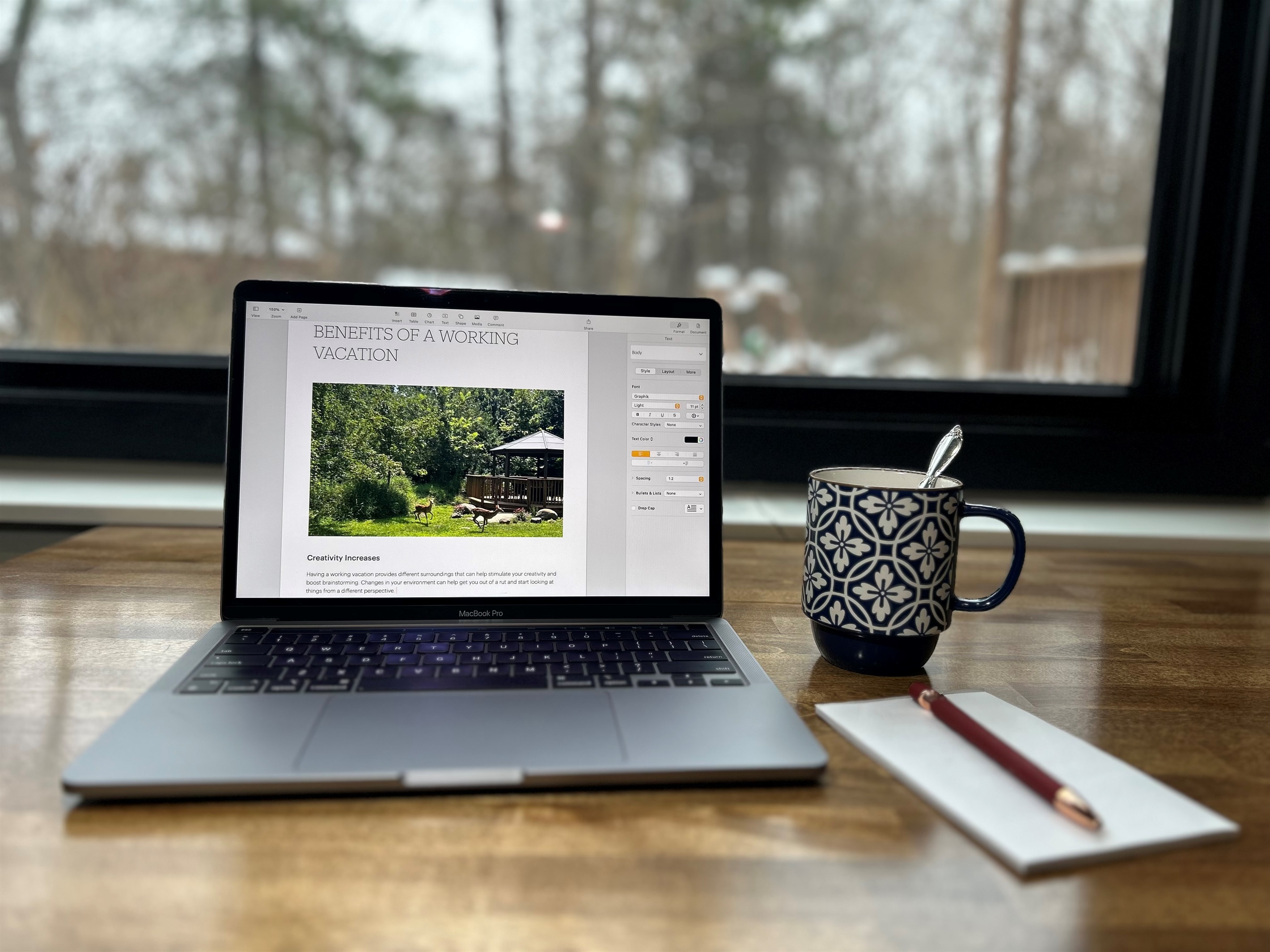 Guests have enjoyed the view while working during their stay. 