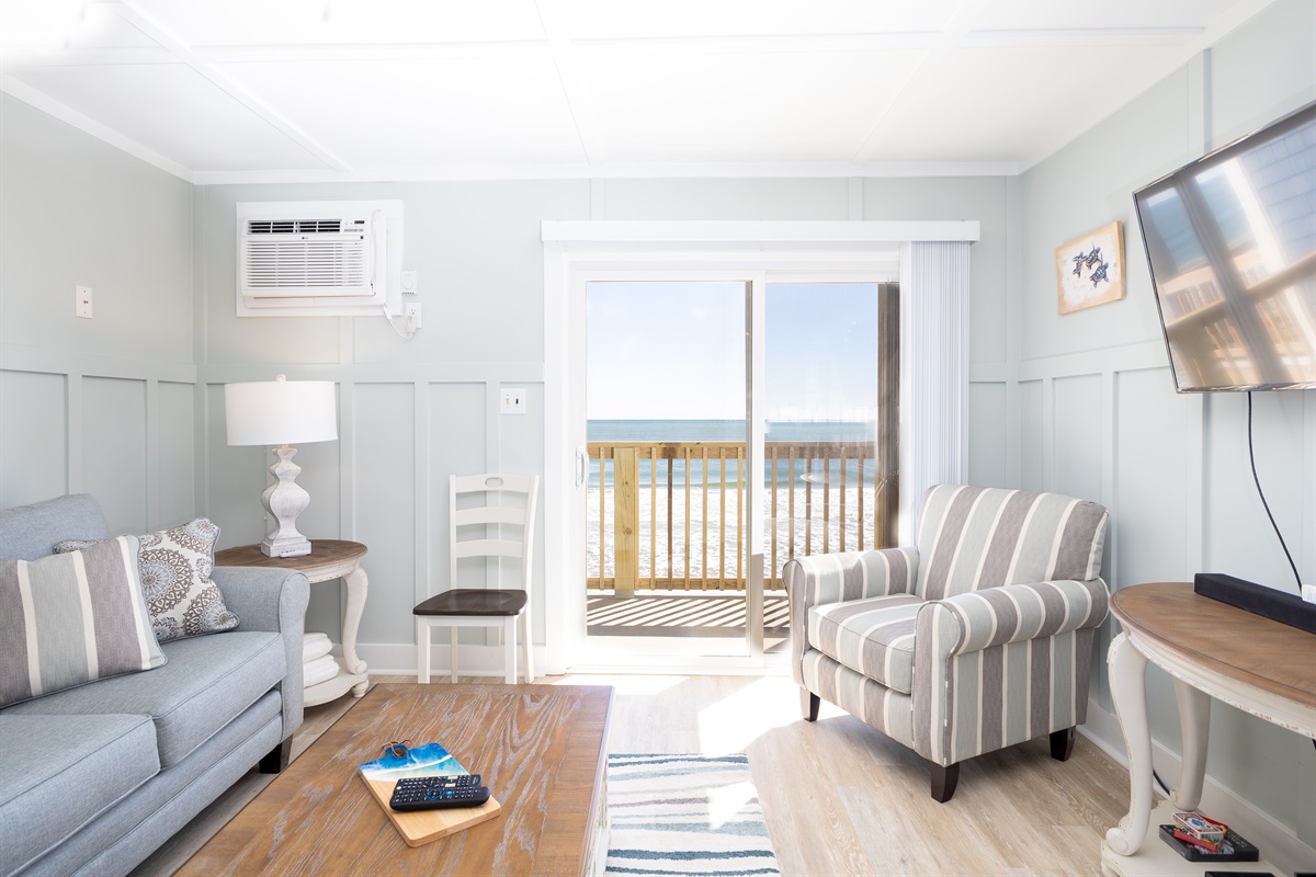 Gorgeous living area with ocean views