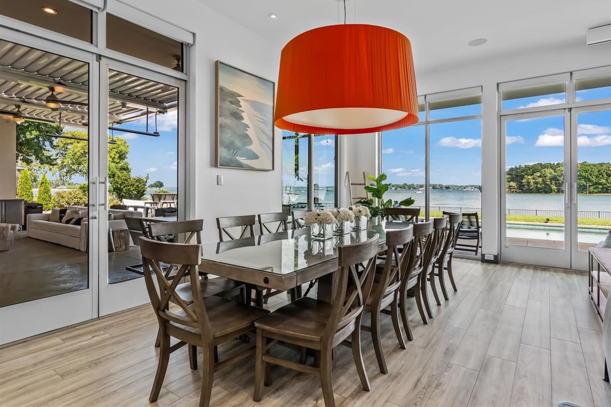 Dining table with seating for 12