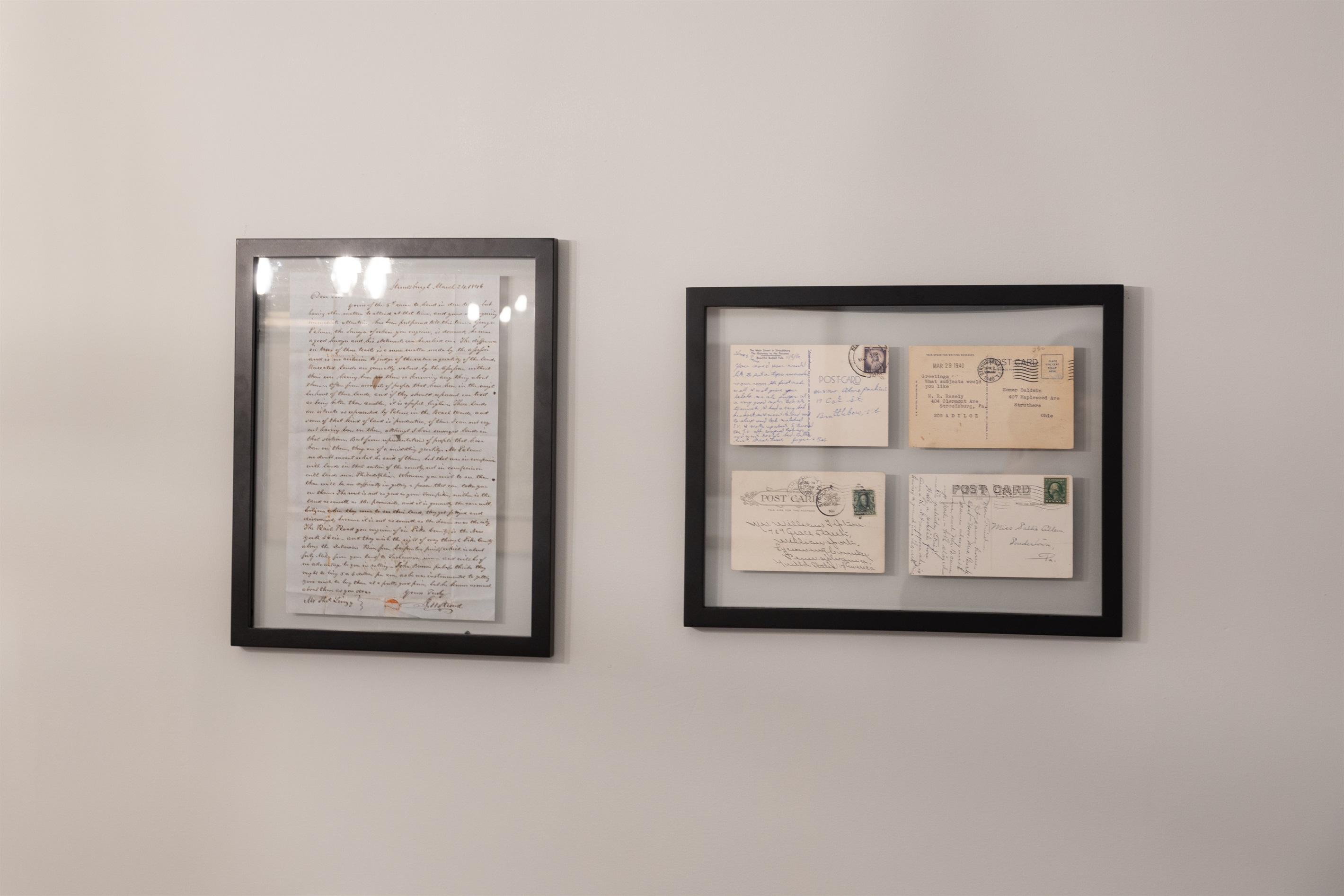 Letters originating to/from Stroudsburg 