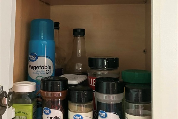 The spice cabinet is well-stocked!