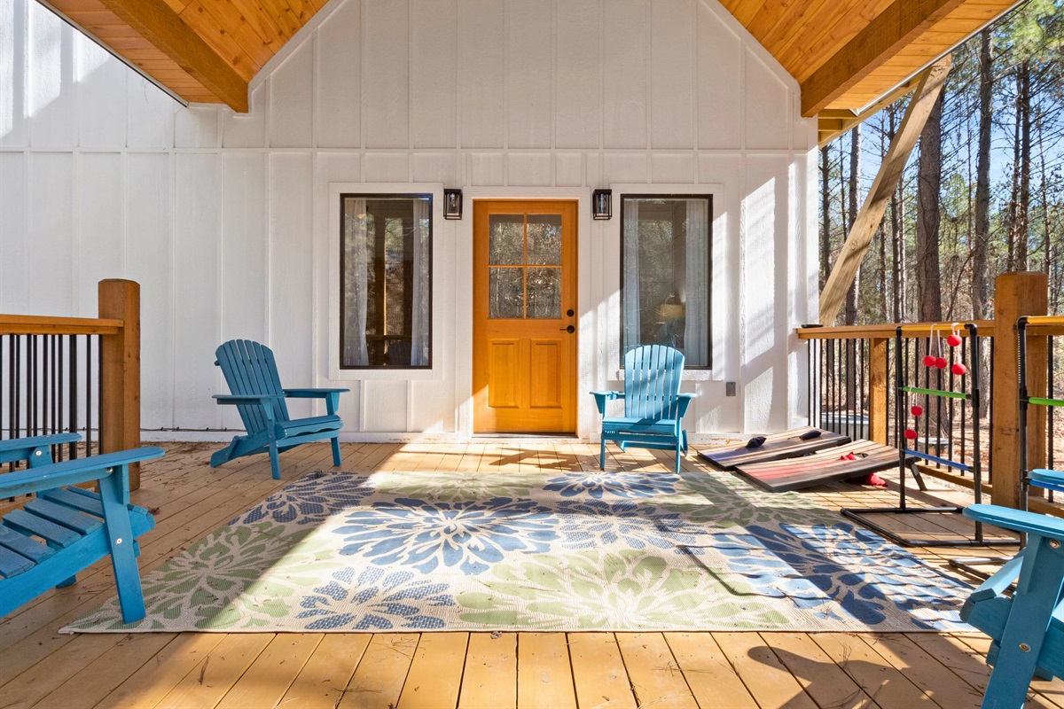 Perfect porch sitting! Grab a seat in the sunshine or under the stars.