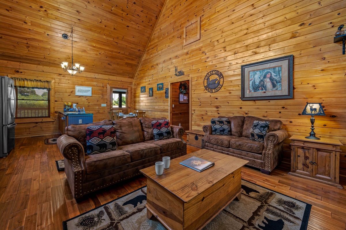 Unwind in the comfortable living room with plenty of seating