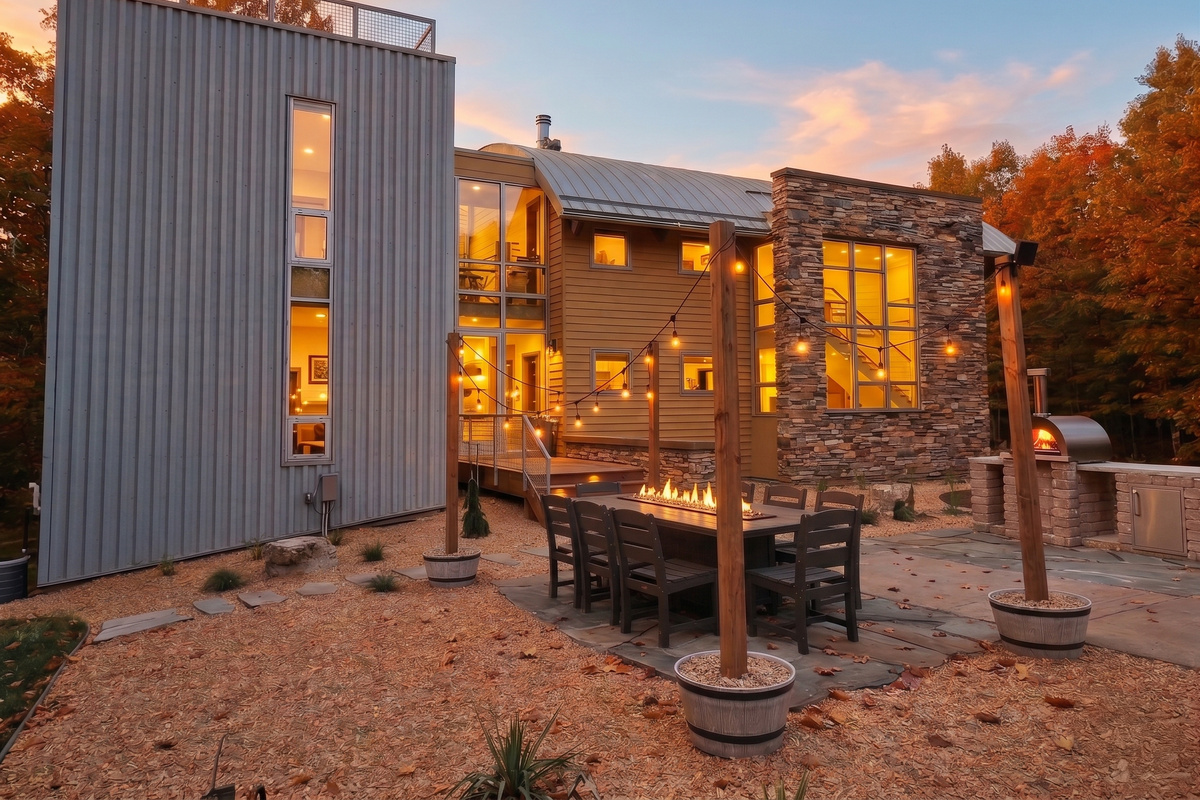 Welcome to The BarrelHouse on Pine Lake & Barrel Nook, a professionally designed lakefront retreat near Minneapolis that sleeps 20 with 7 bedrooms, 6 bathrooms, hot tub, a new courtyard with wood-burning pizza oven & more!