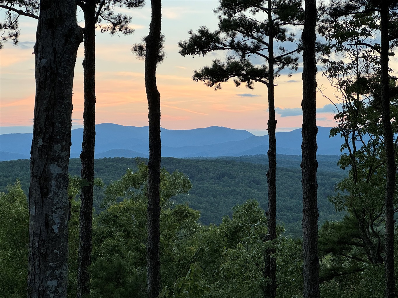 Blue Ridge mountain view from the cabin