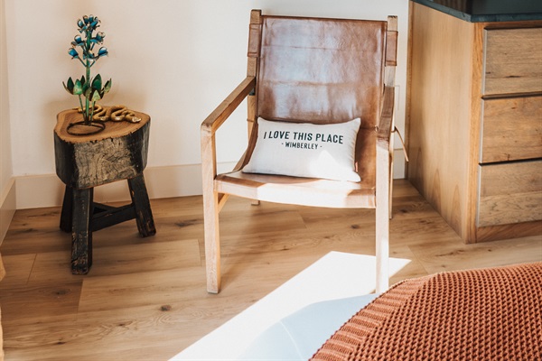 A welcome corner in Cutter's Quarters &mdash; handcrafted Hill Country touches when your group books the entire Gaines Ranch on the Square property.