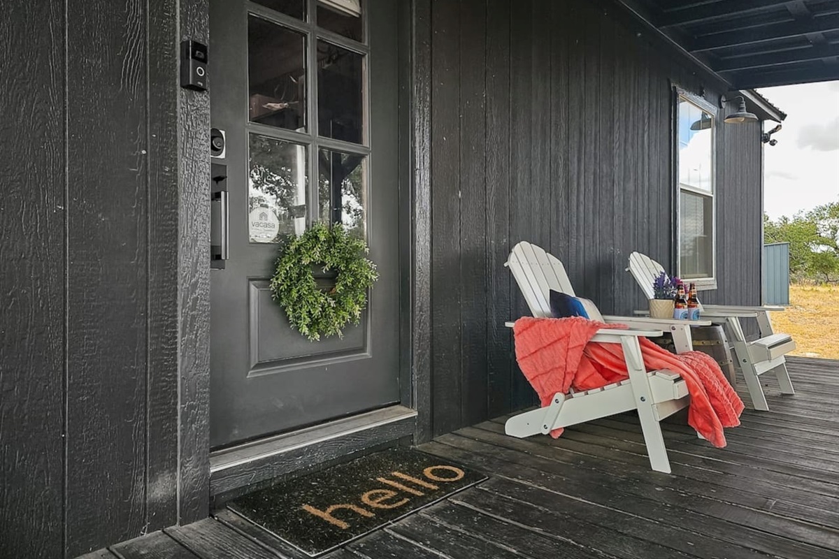 Your Texas getaway starts here—enter through the porch and step into your home away from home in the heart of the Hill Country.
