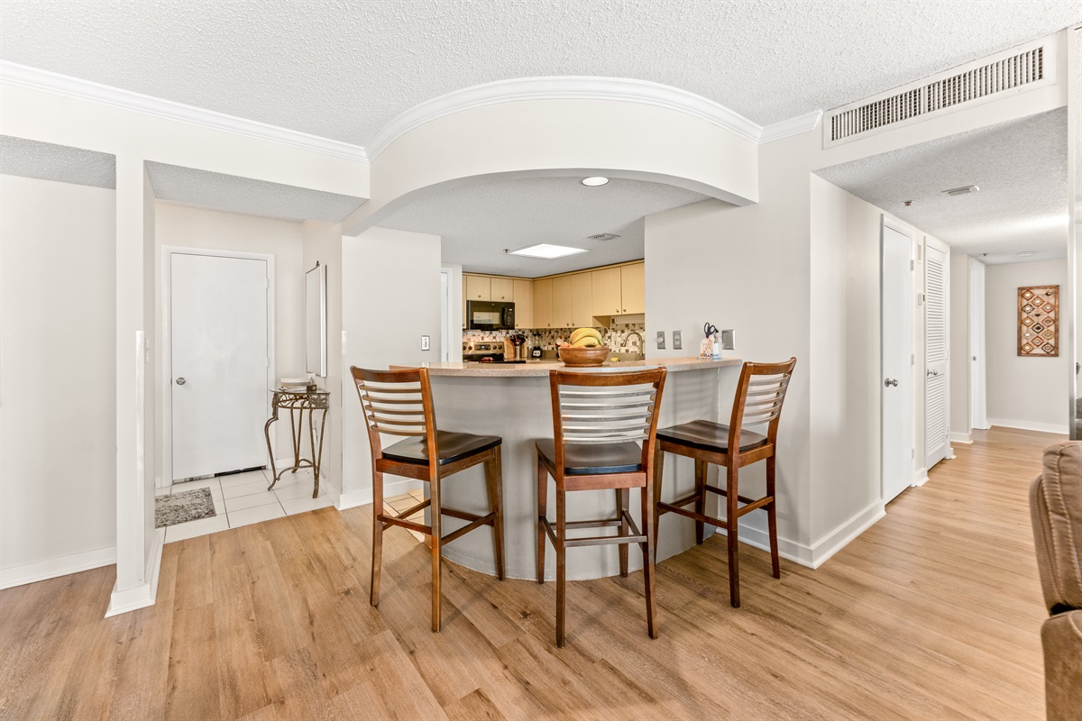 Breakfast bar with more seating