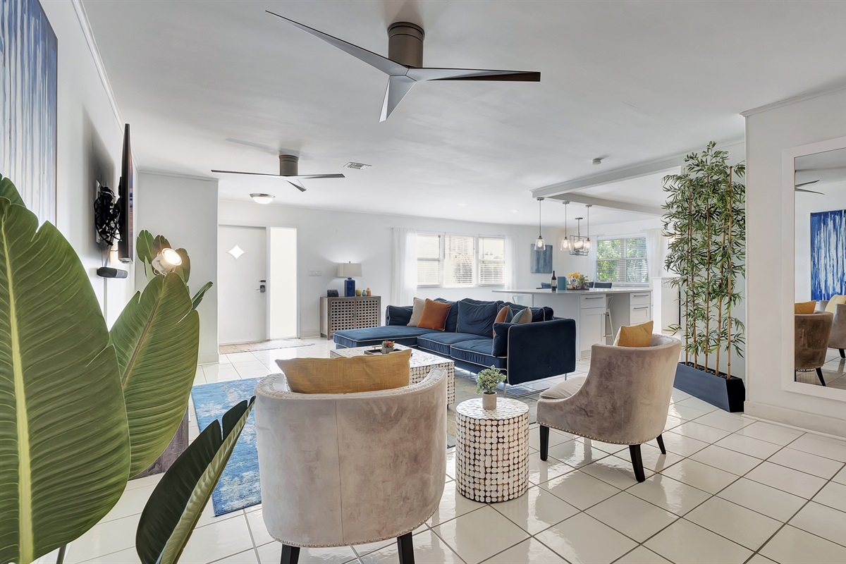 The ceiling fans will keep the cool air circulating