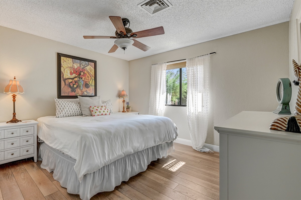 Large Second Bedroom with King Split Down the Hall from Primary