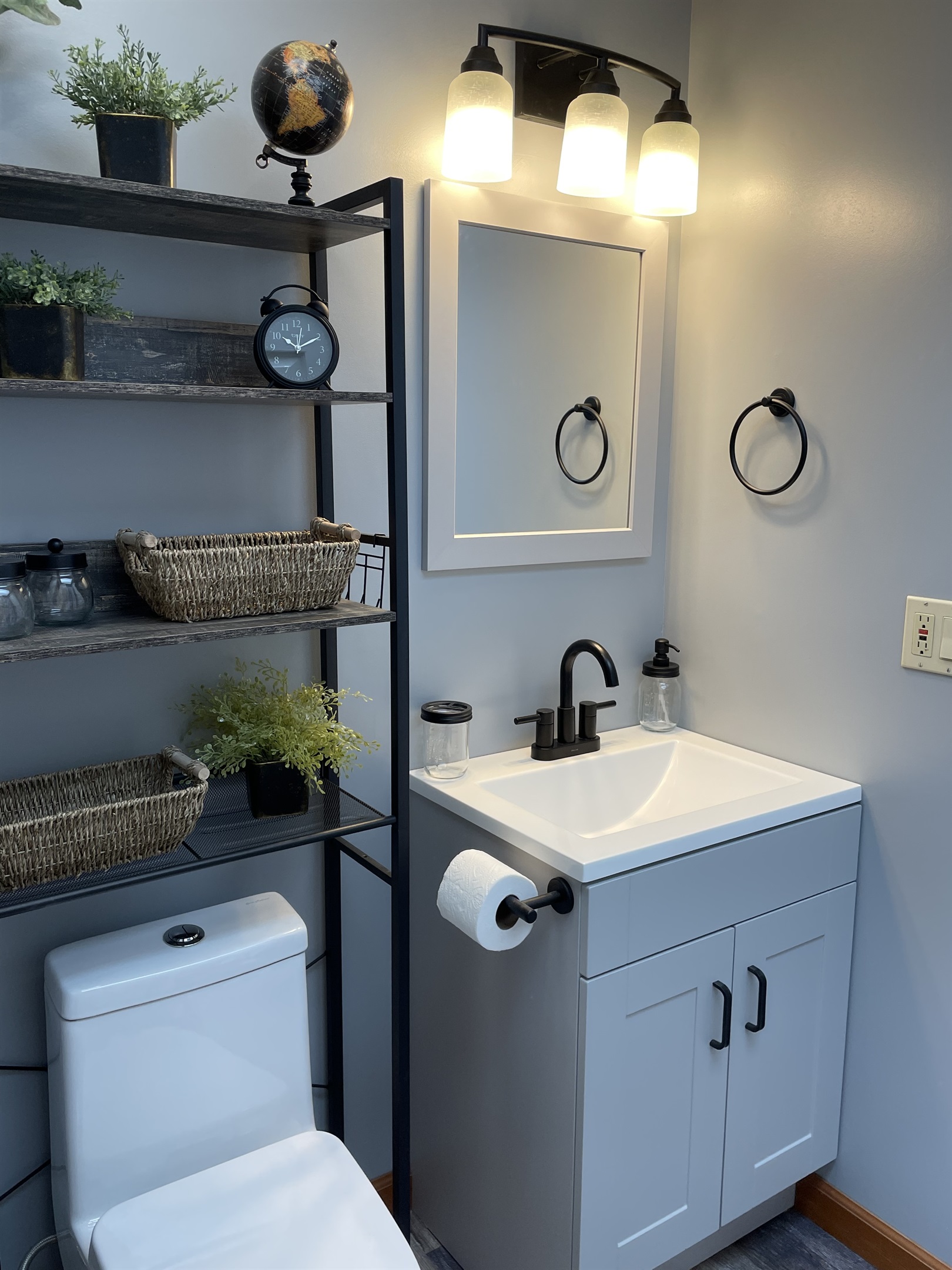 Updated bathroom with large shower