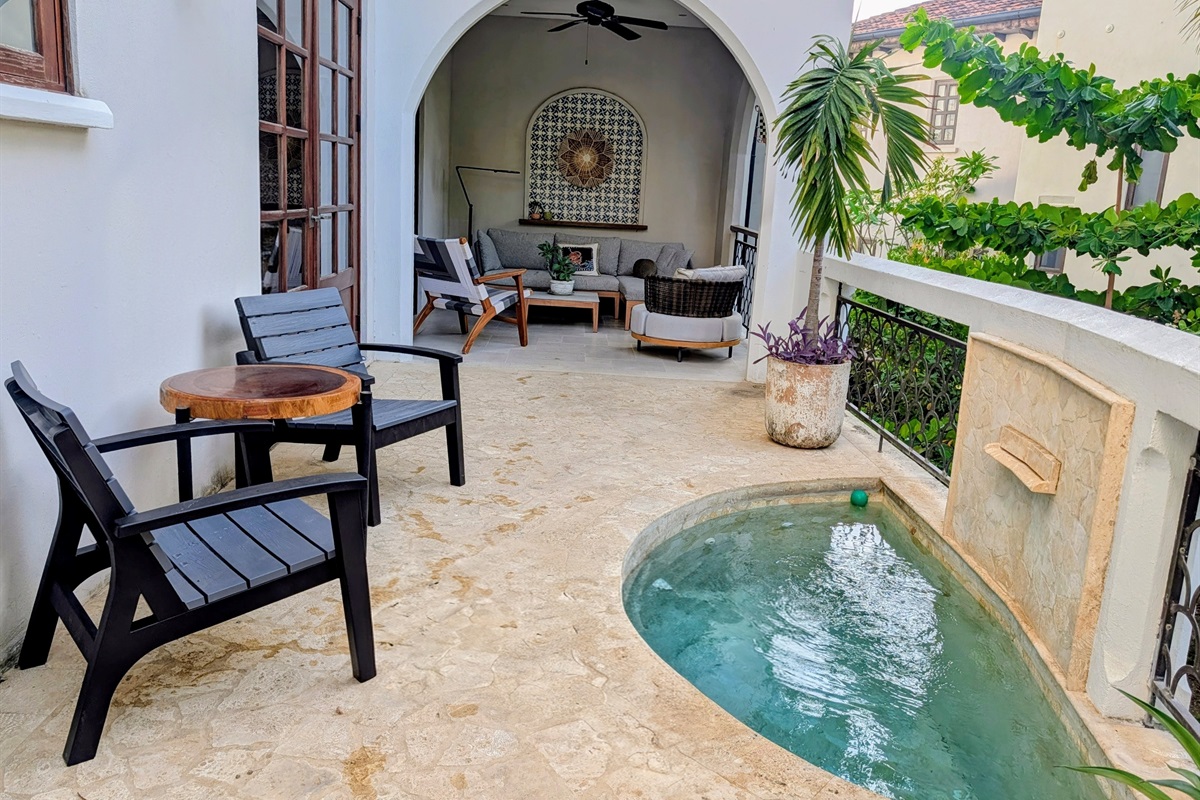 Newly updated poolside furniture