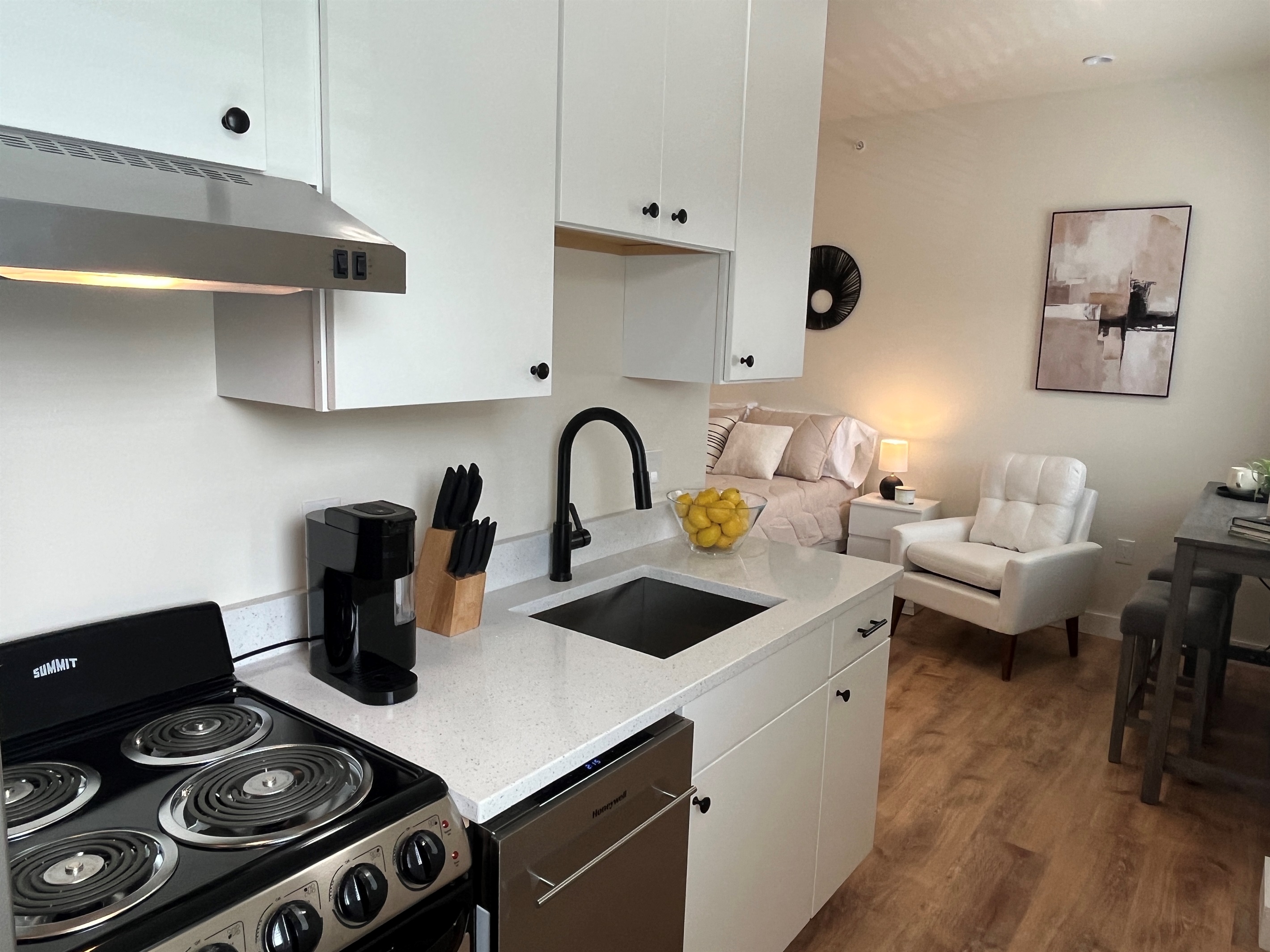 Kitchen and living area