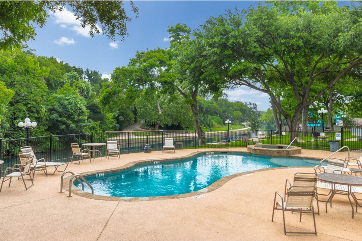 Views of the Comal River at the pool.