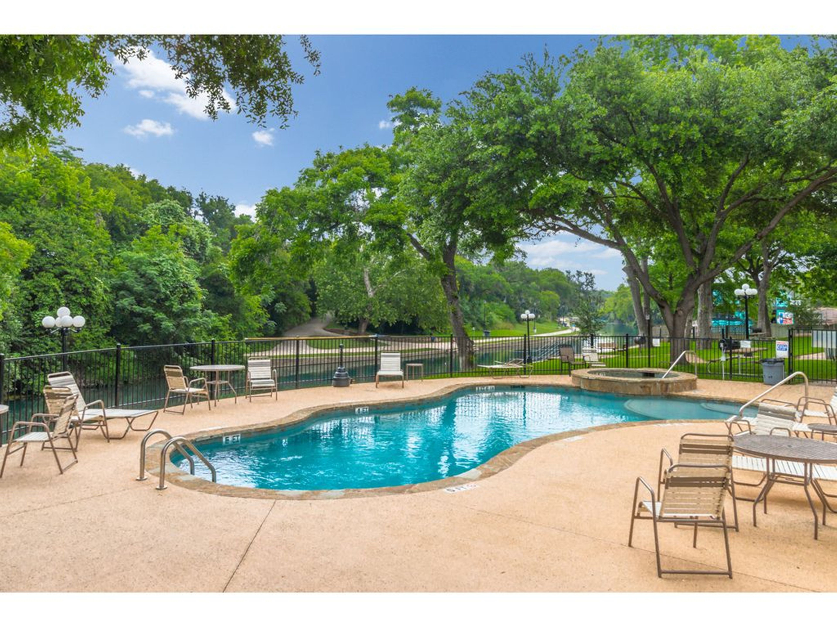 Views of the Comal River at the pool.