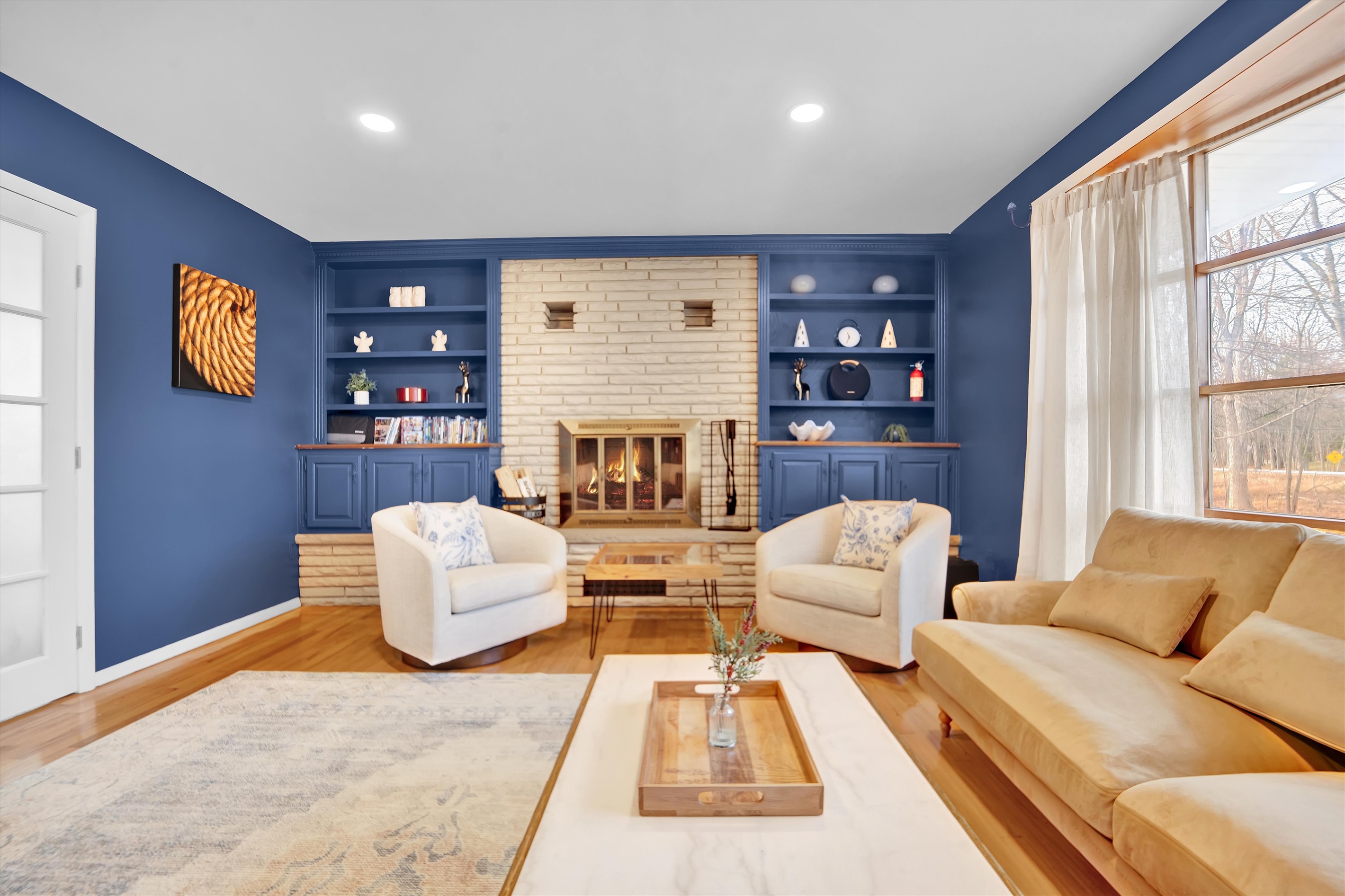 Warm living-room glow — comfort with style.