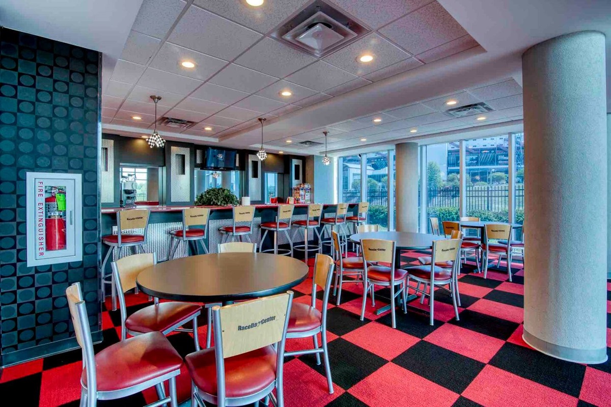 The Clubhouse also features a cool dining area.