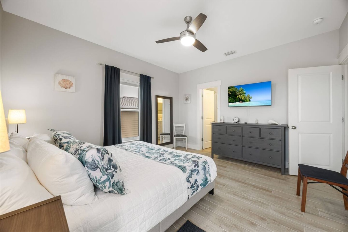 Right side Master Suite with TV and private full bathroom