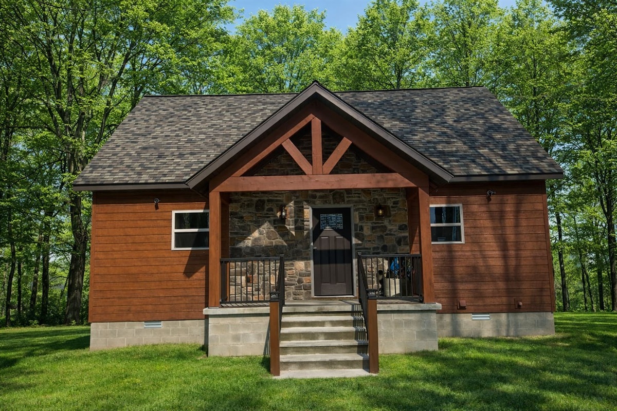 Expansive Front Yard With Plenty Of Parking and Fire Pit
