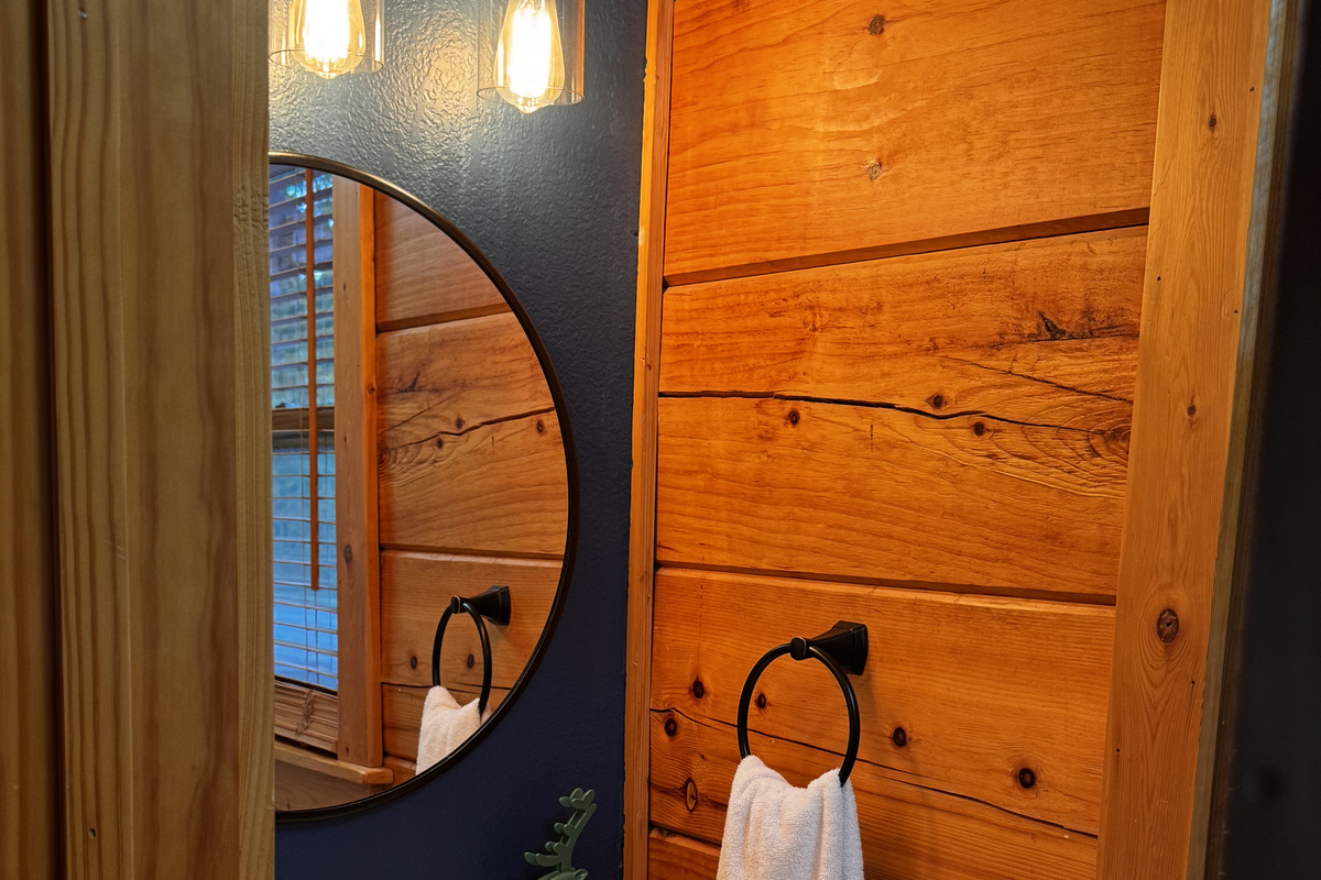 Convenient half bath gives larger groups an additional restroom, bringing Mars Hill Haven to 3 full bathrooms plus 1 half bath.