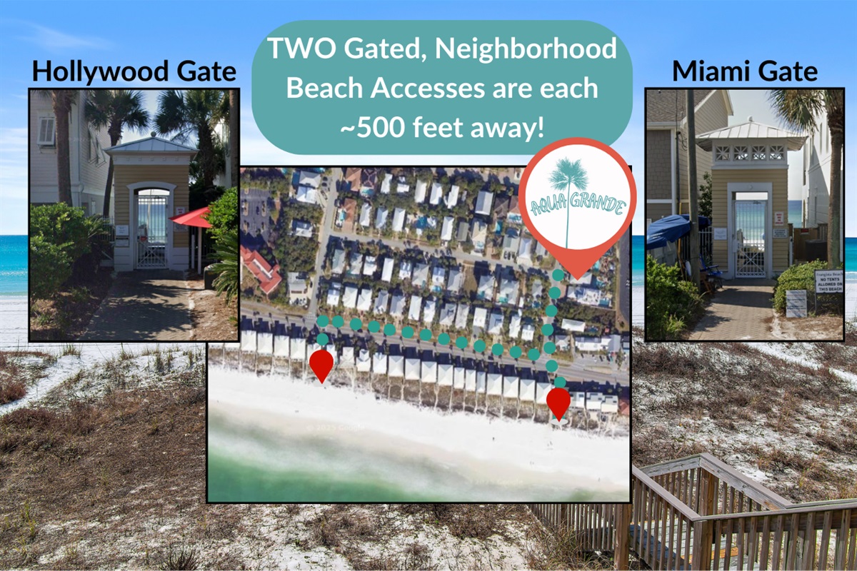 CONVENIENT BEACH ACCESS: The Neighborhood's Private Beach Access Locations are is 300 and 800 feet away - no condo crowds here!