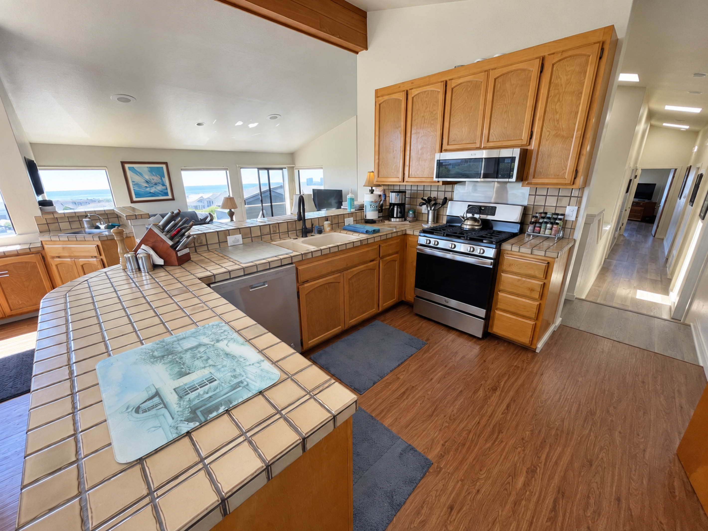 Kitchen full with views