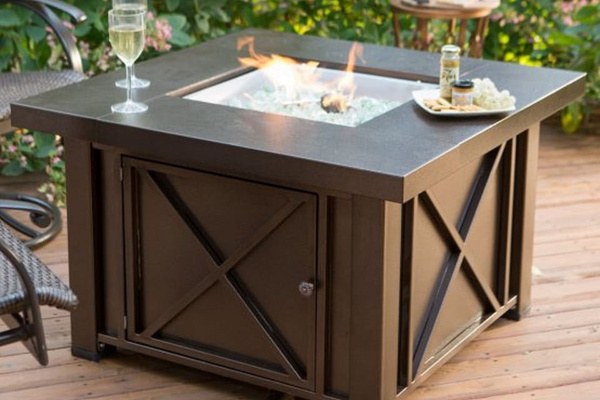 Fire pit on deck.