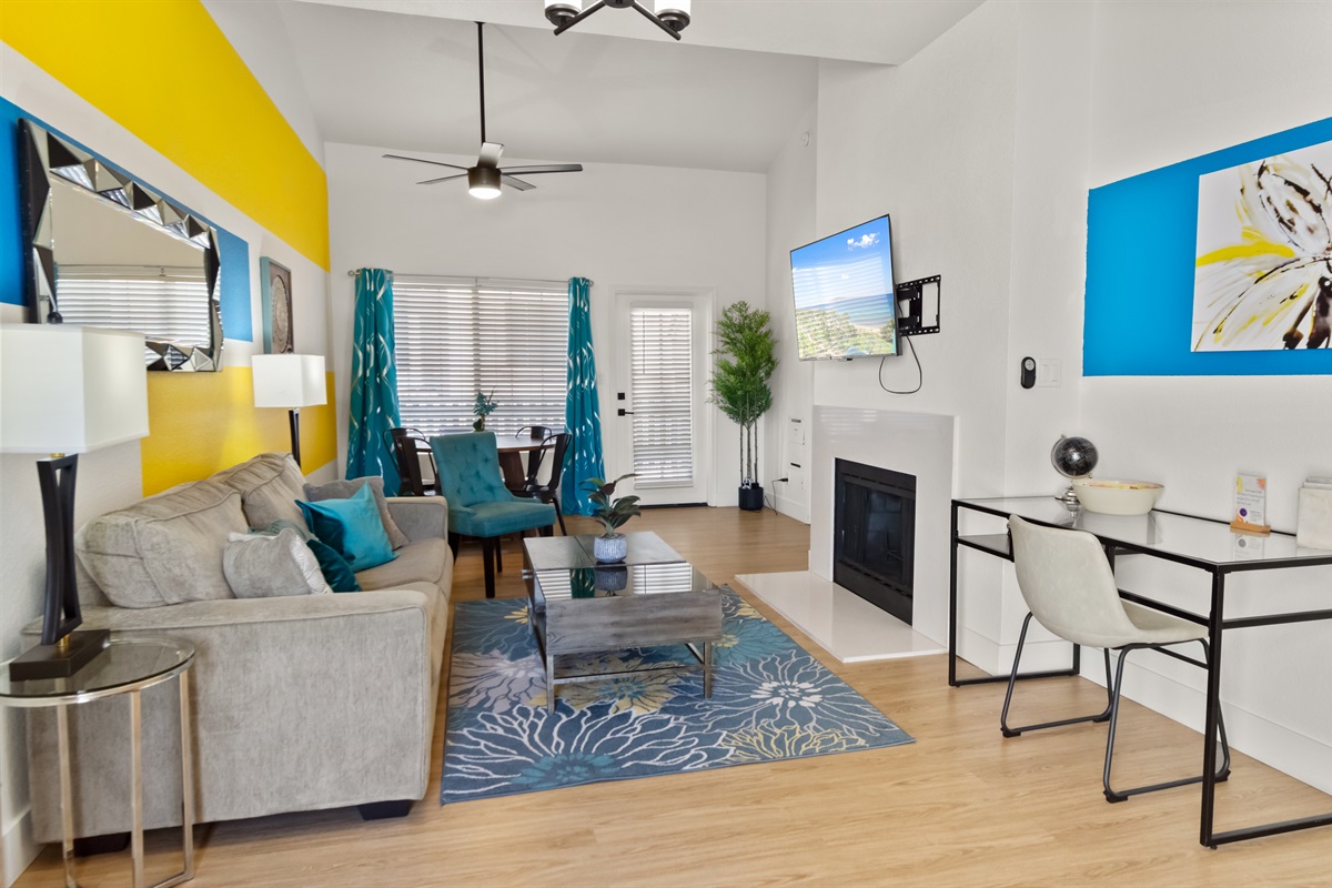 Bright open-concept living room perfect for gathering together