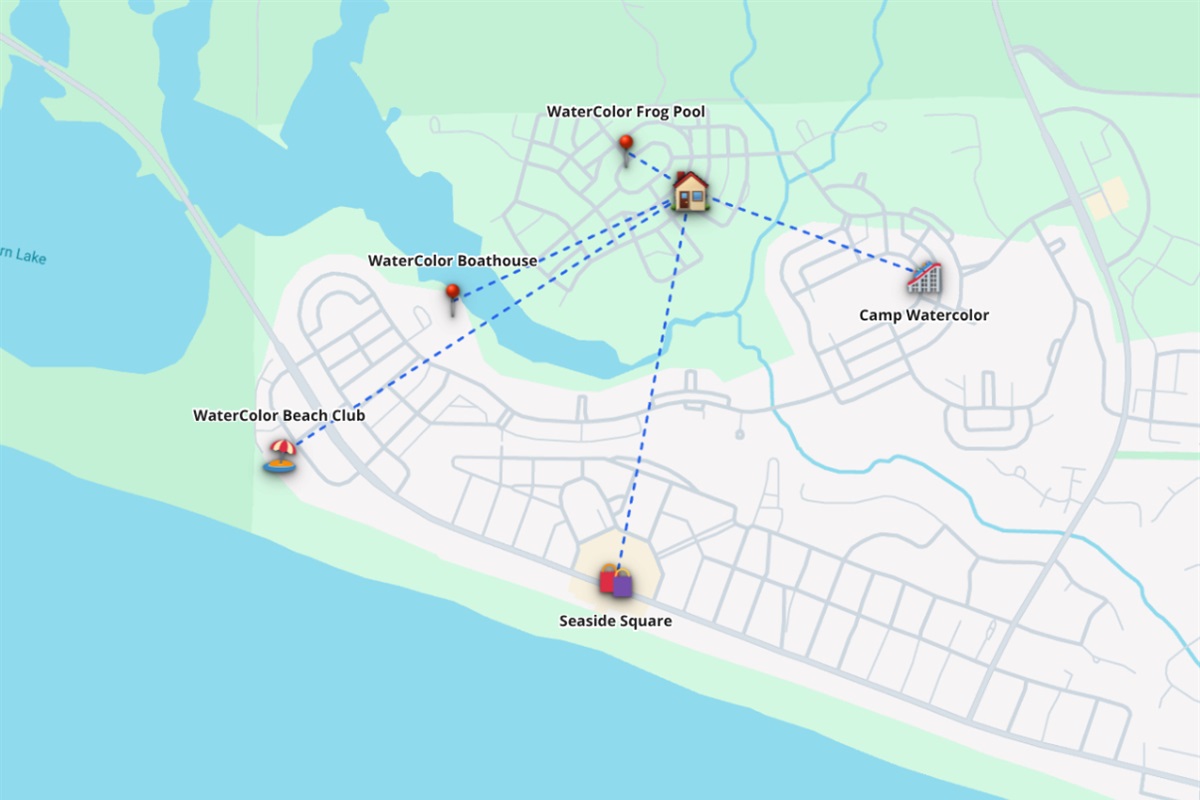 Centrally located to all the Watercolor amenities