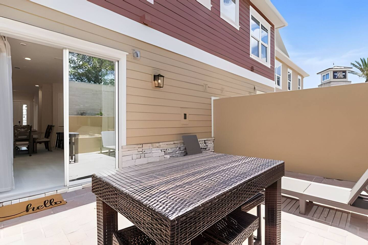 Private terrace space for outdoor dining and relaxation.