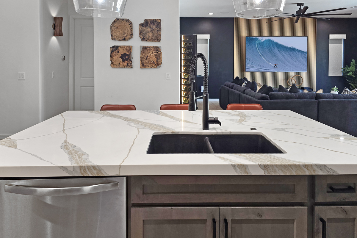 The open floor plan is perfect for family gatherings. 