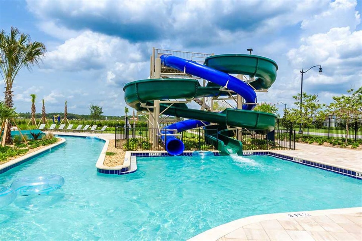 When staying at our place, you have free access to the clubhouse, including the water slide, lazy river, and more!