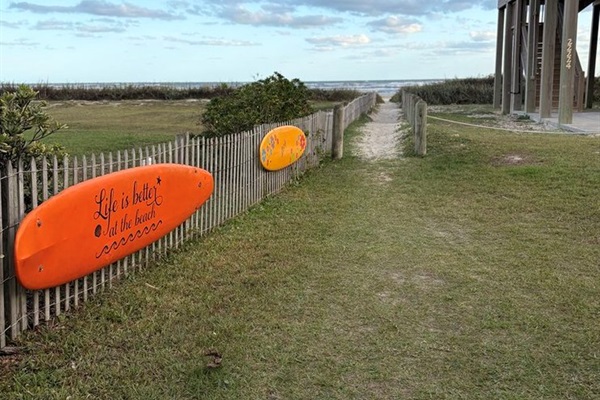 This is the cutest entry to our beach!