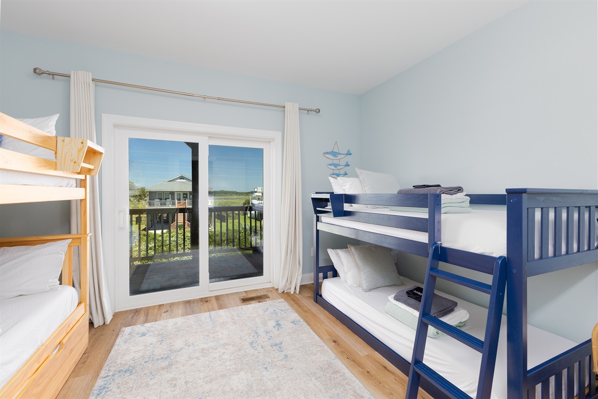 Double over Double bunk and Twin over Twin bunk beds in kid's room