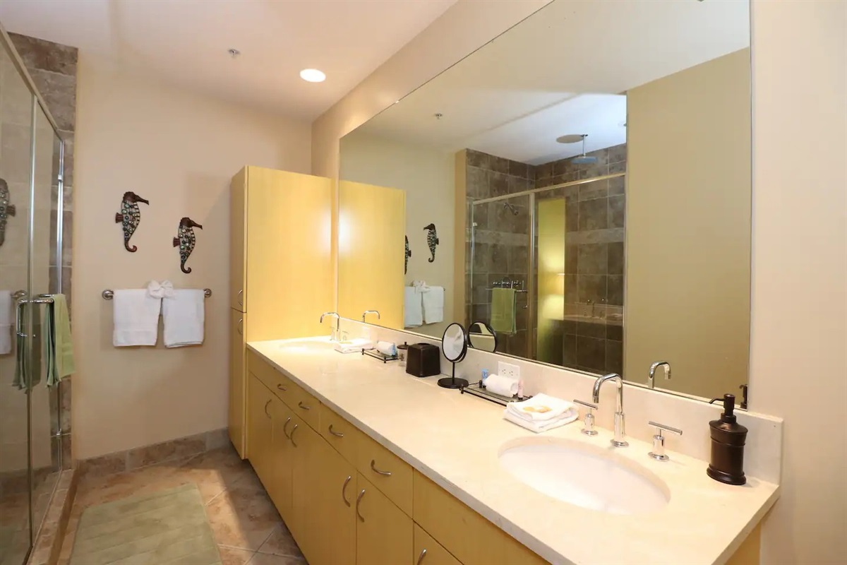 Double sinks and plenty of counter space