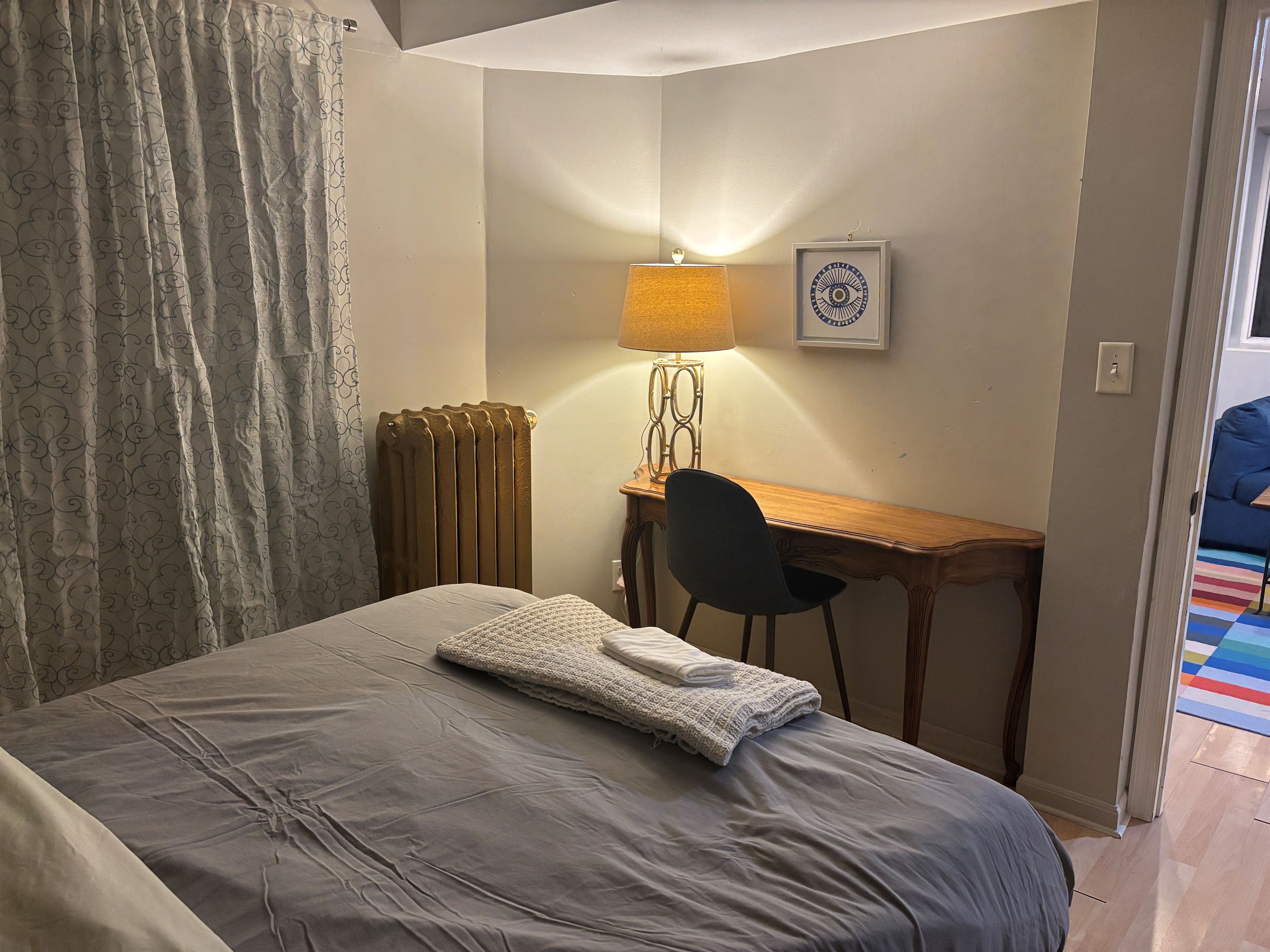 Private desk space in your private room.