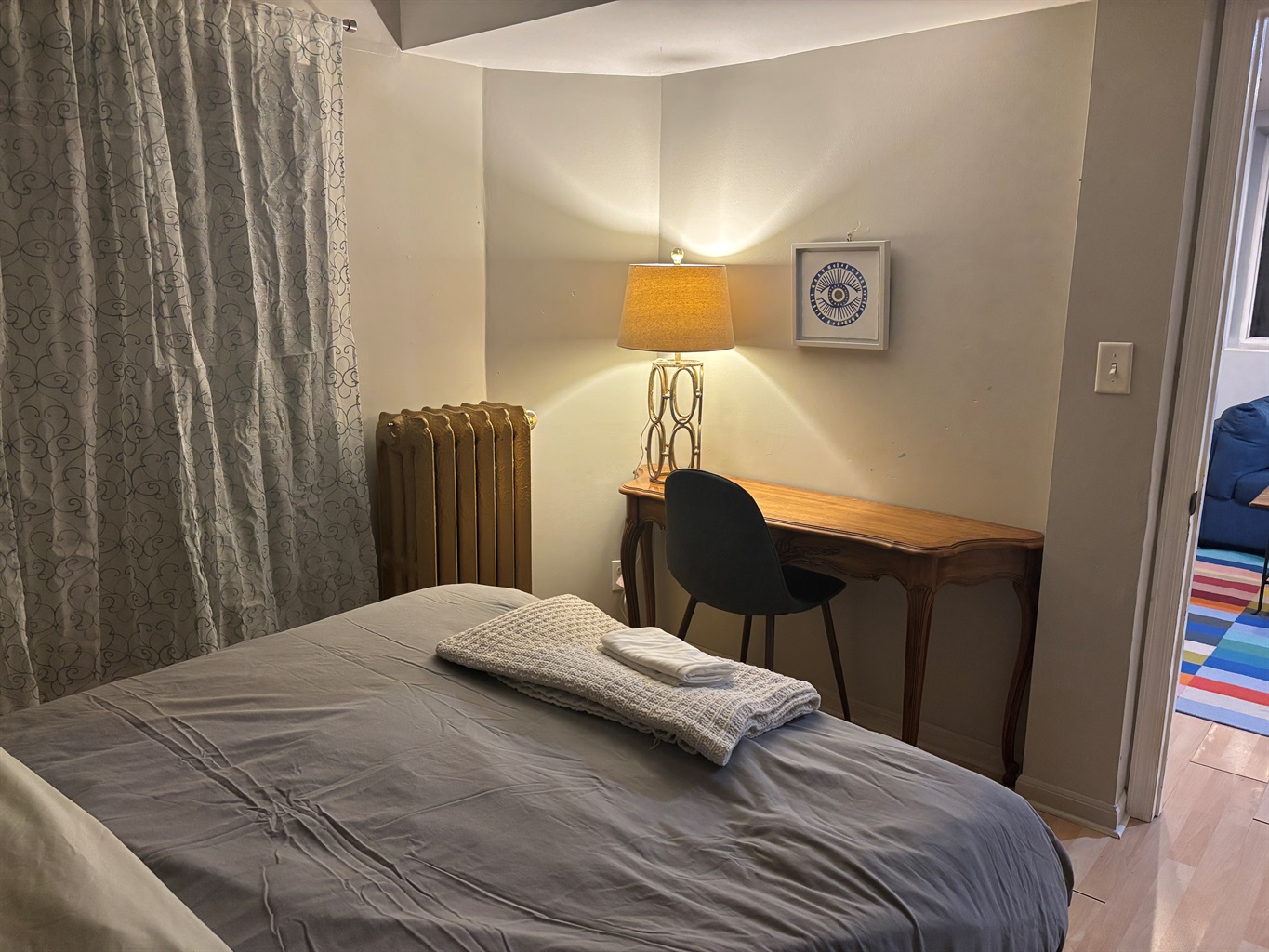 Private desk space in your private room.