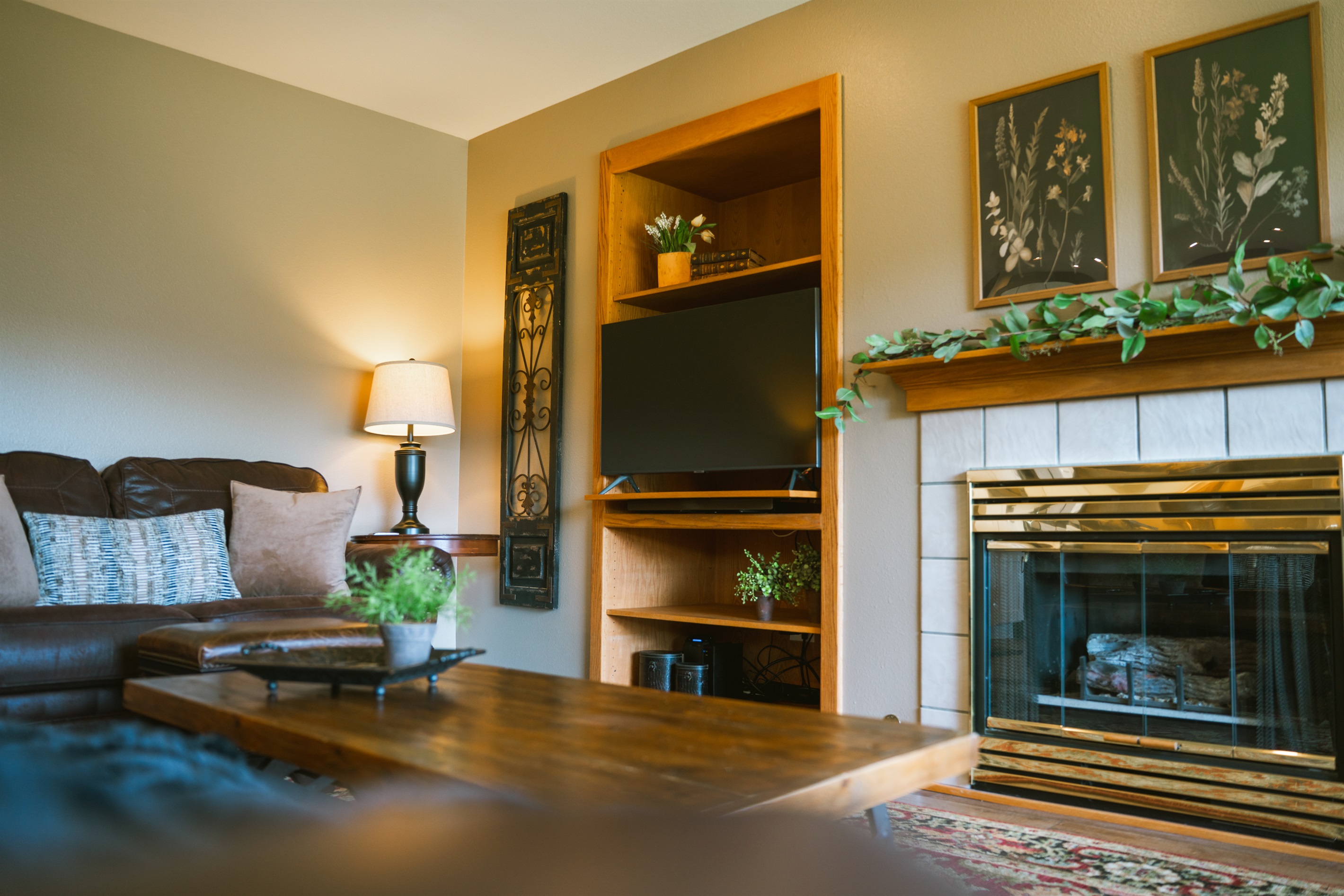 Living room with smart TV