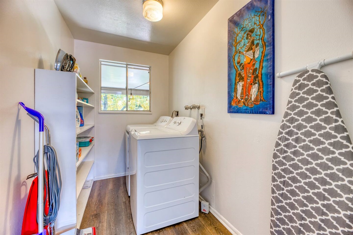 Private Laundry room with Full washer and Dryer.