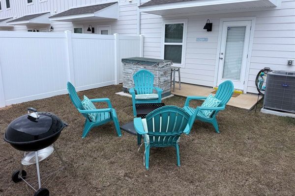 The backyard fire pit area. A great escape.