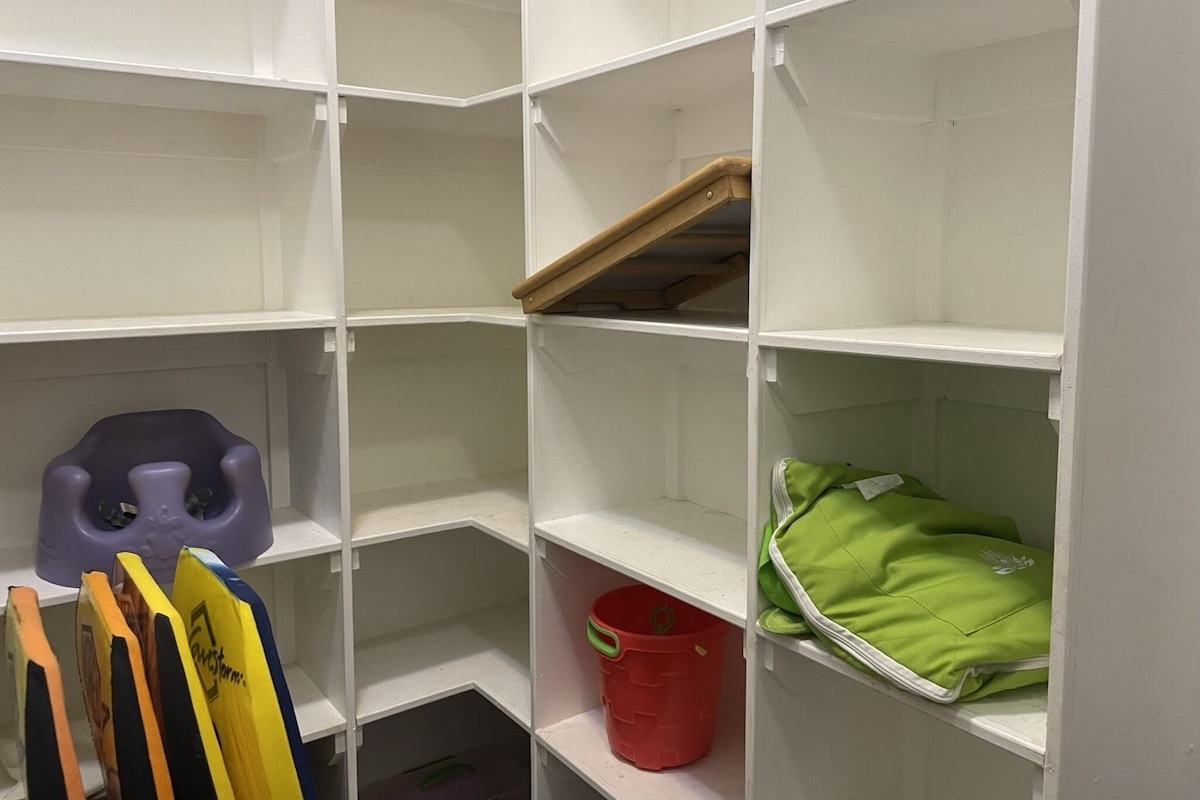 The pantry has beach gear and extras for children