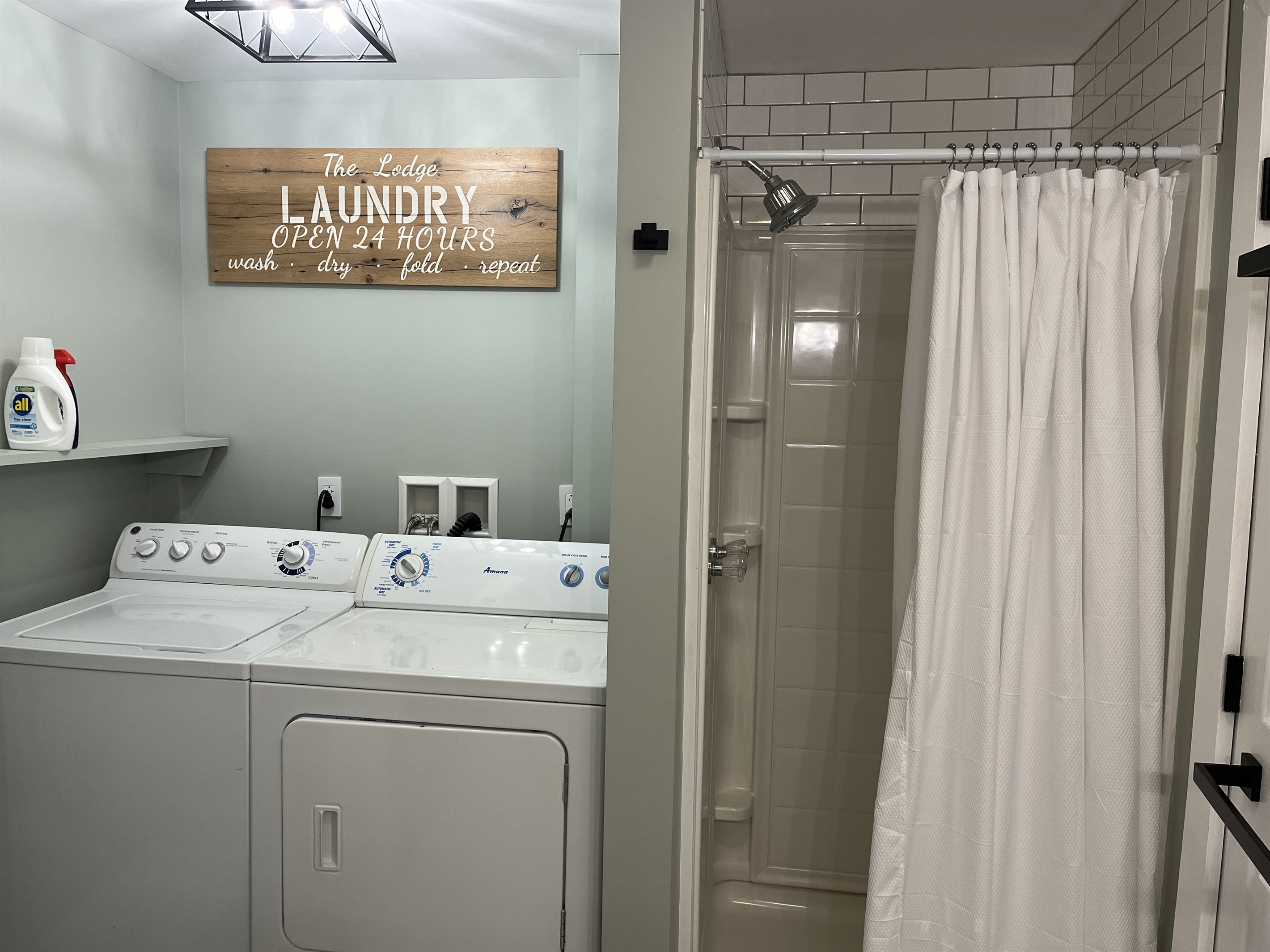 2nd bathroom with shower and laundry